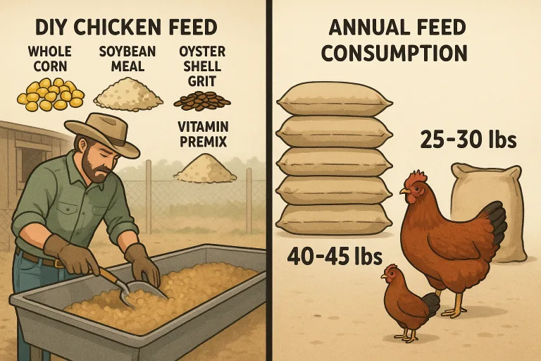 The Complete Guide to DIY Chicken Feed: Formulas, Annual Consumption & Cost Analysis